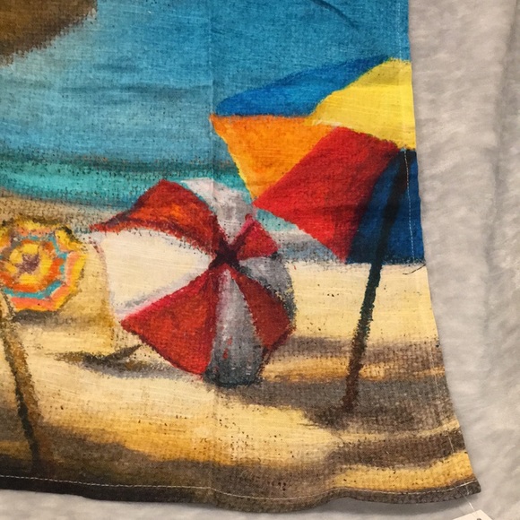 Beach Umbrellas Designer Kitchen Towel NWT Cotton India 26” X 21” - Picture 16 of 16
